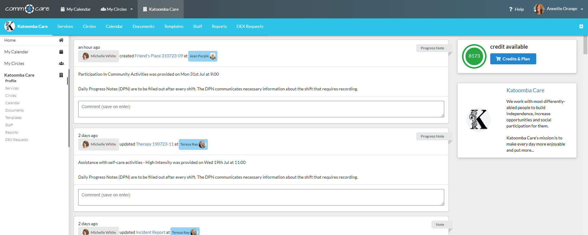 find your client's progress notes, incident reports, assessments, personal plans, case instructions, notes, and claims in a single view.
