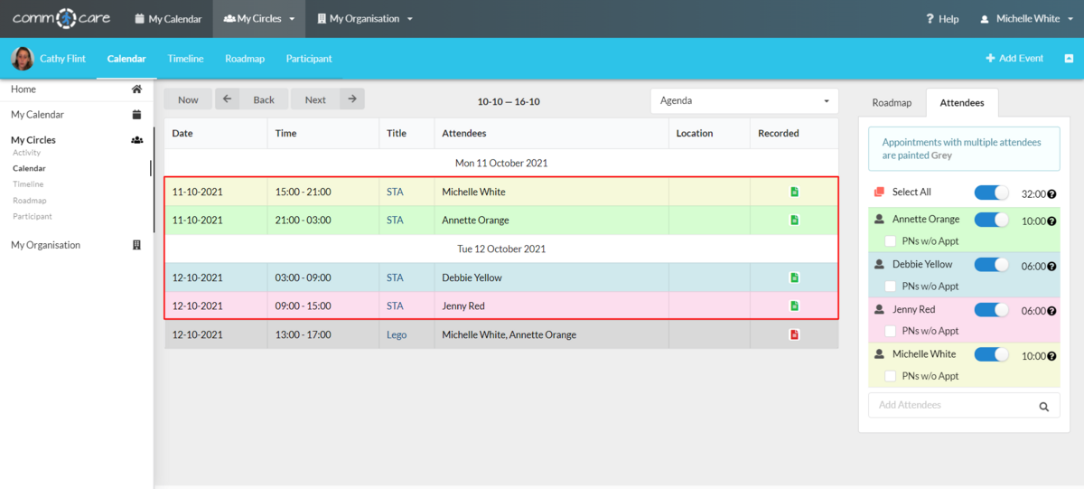 Short Term Accommodation Calendar on Comm.care