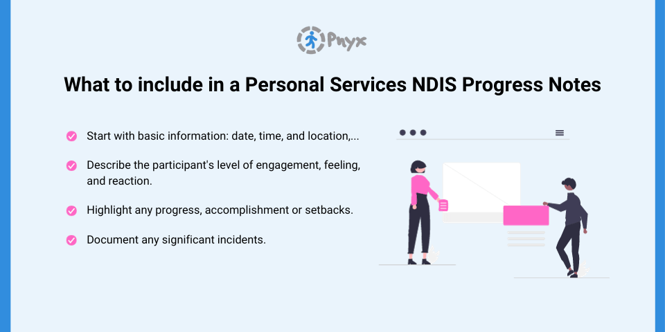 What to include in a personal services NDIS Progress Notes