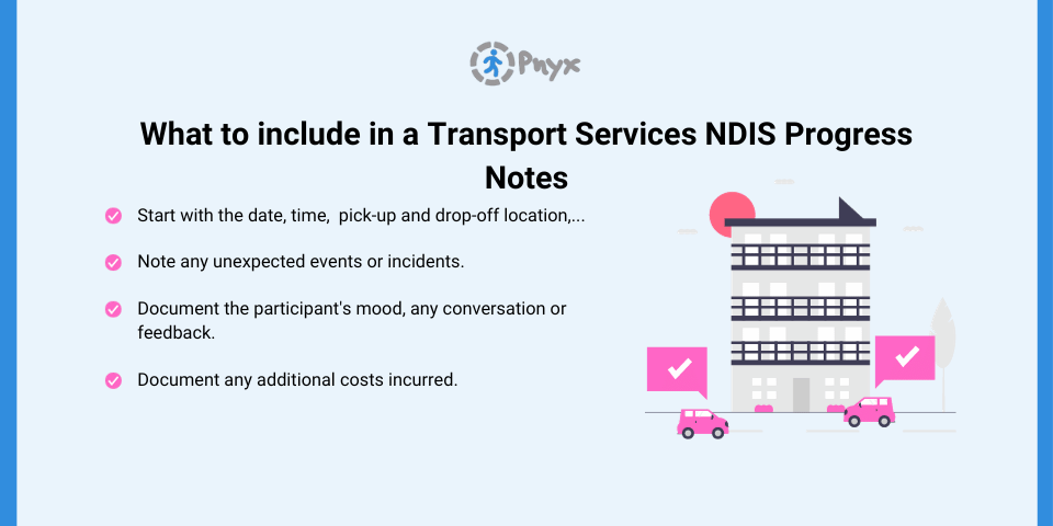 What to include in a transport NDIS Progress Notes