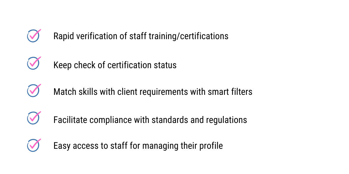 The benefit of Comm.care's NDIS staff certifications management